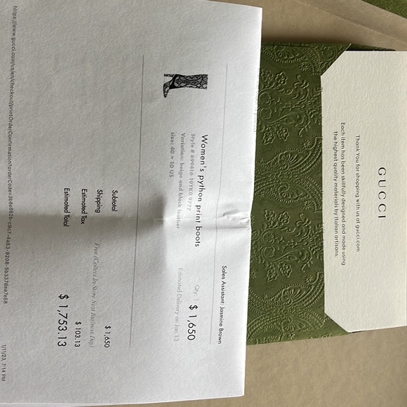 ***BRAND NEW GUCCI Python Leather Heeled Boots - Picture 8 of 13